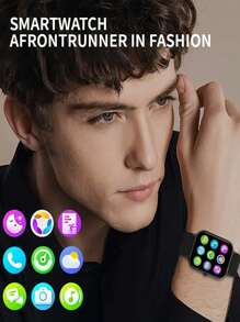 Sporty Smart Watches,Smart Watch For Women With High Definition Screen Smartwatch 1.70-Inch LED High-Definition Color Screen With Curved Surface, Fully Fitted Touch Screen Support For Multiple Languages, Wireless Charging Function, Music Player, Phone Call Function, Message NotificationLarge Capacity 180MAH