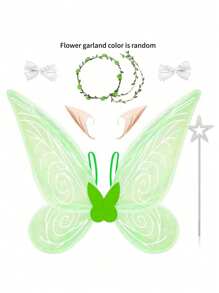 1 套蝴蝶天使翅膀派对服装道具舞台仙女翅膀，多种颜色可选万圣节