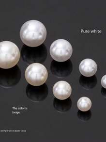 High Brightness ABS Faux Pearl Rice White Pure White Perforated Pearl Jewelry Material Clothing Accessories DIY Pearl Wholesale, DIY Bracelets, Phone Cases, Necklaces, Jewelry, Homemade Friend Gifts, Perforated Multifunctional Jewelry