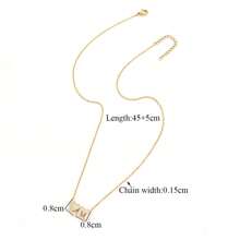 1件极简主义泡泡字母爱心吊坠项链，不锈钢链，女士