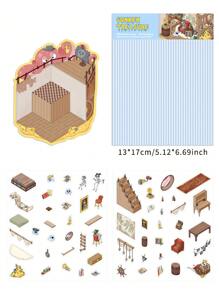 YWWBLD 3D 微型场景工艺贴花，PET 卡通沉船宝藏主题，适用于剪贴簿、规划师和 DIY 项目 - DIY 的理想选择