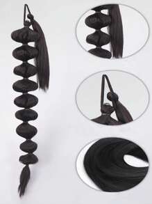Extensiones de pelo sintético con coleta de burbuja larga, peinado afro tipo 'puff' de 30 pulgadas, trenzas rectas tipo farol con cordón para mujeres