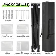 CAROMA Pabellón 3x3 impermeable estable plegable Pabellón 3x3 profesional con 4 paneles laterales Pabellón de jardín Pérgolas de jardín plegable Protección UV 50+ Tienda de fiesta para playa Boda Camping, Gris