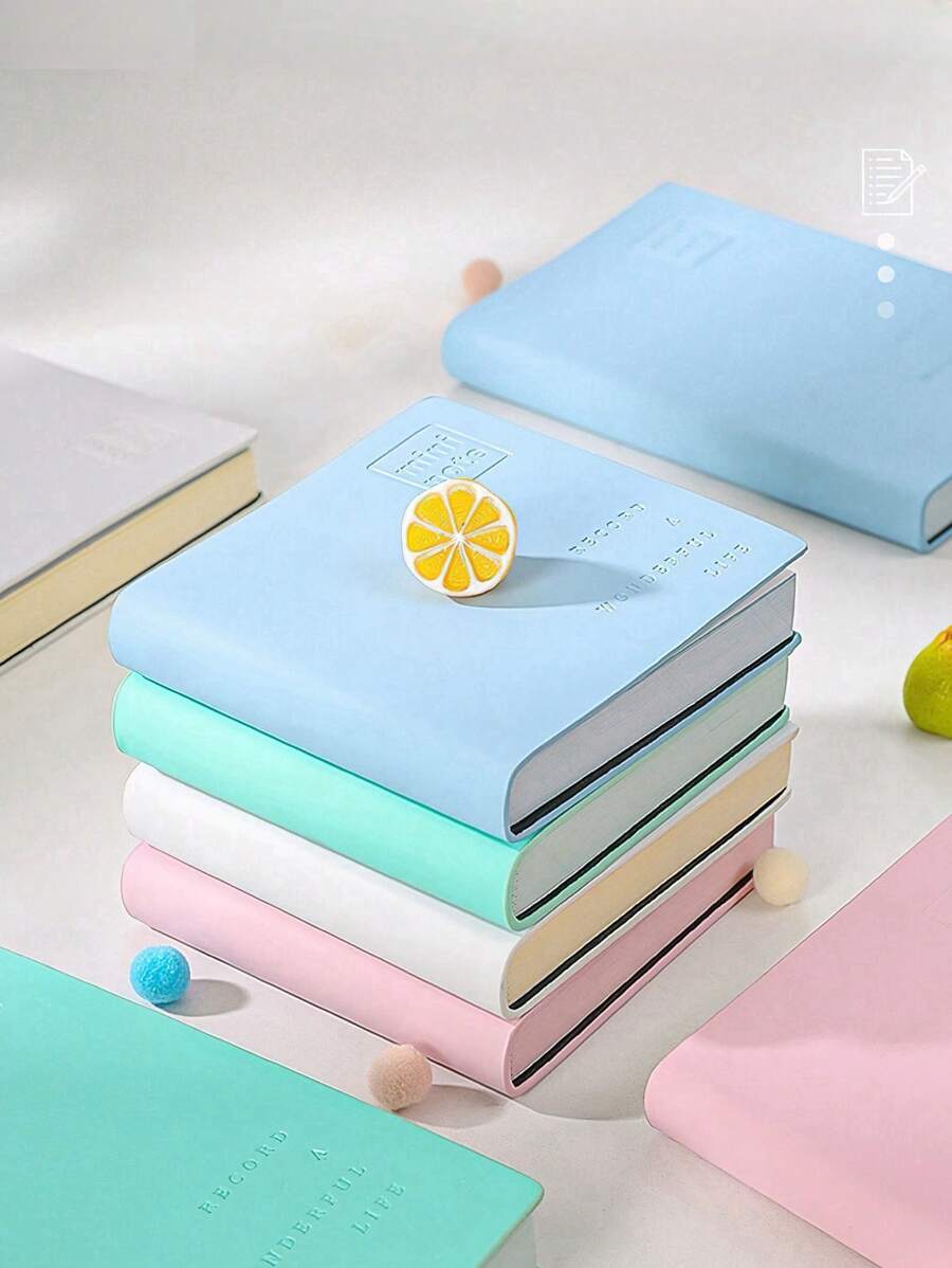 Cream Color Mini Note Portable Memo Pad 96 Sheets Blank Inner Pages Record Notebook For Office School Stamp Book,School Supplies,Back To School - one-size - View 1