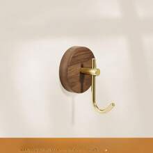 1/2 件胡桃木壁挂式衣帽钩 - 时尚款式，强力粘性，易于安装，非常适合入口、卧室、门框 - 重型弧形挂钩 - 彩色 - 查看 8