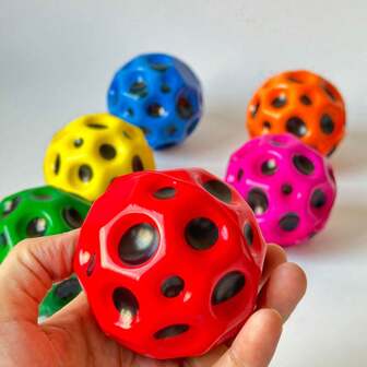 超高弹力球、超级弹力球、感官球、运动员训练球、彩色减压弹力球玩具（6 厘米）