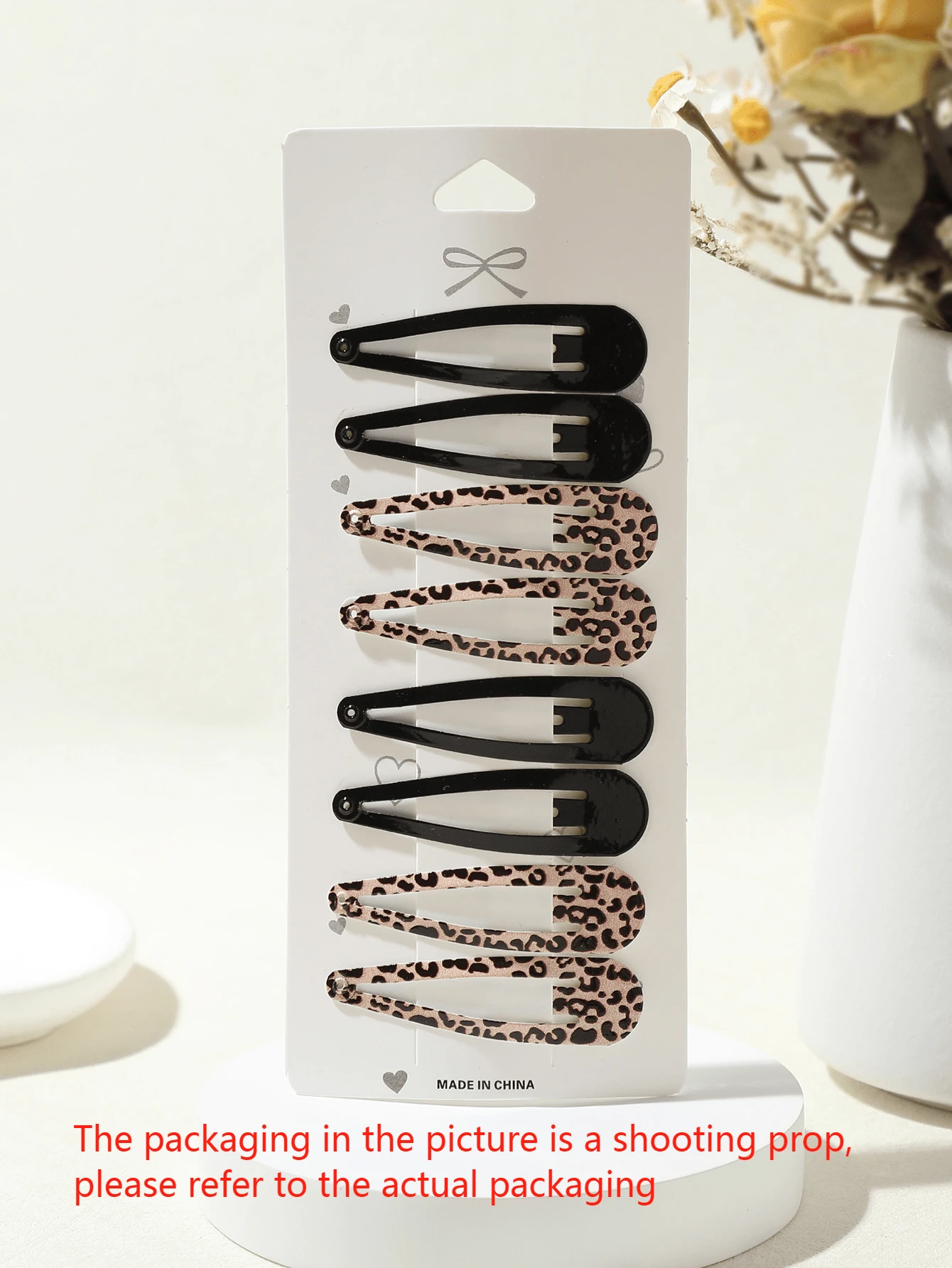 8件套女孩豹纹可爱甜美侧夹发夹 - 彩色 - 查看 1
