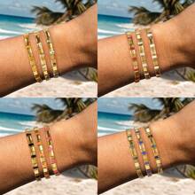 1 pieza Pulsera con cuentas Tila de estilo bohemio para playa y resort de verano, adecuada para hombres y mujeres, regalo