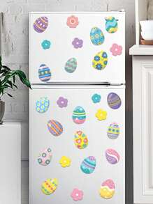 2 ouă de Paște Magnet roșu pentru frigider 2D puternic magnet pentru frigider și tablă albă, fotografii exclusive, cărți poștale, decorațiuni pentru birou și bucătărie, perfect pentru decorarea camerei pentru sărbătorile de Paște