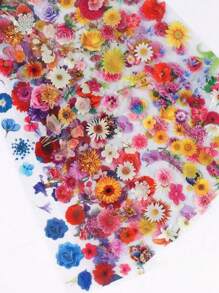 10件/盒混合风格夏季花朵美甲星空纸质指甲贴纸3d指甲贴纸花朵彩色玫瑰图案夏季春季铝箔贴纸 - 彩色 - 查看 6