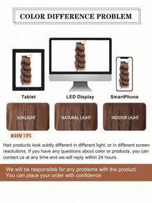 女士水波接发夹 14 英寸接发夹 天然隐形接发片 适合稀疏头发 增加发量