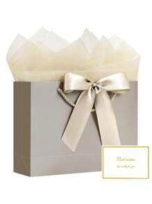 1/2/3sets, Large Paper Gift Bags - Comes With Tissue Paper And Greeting Cards - Valentine's Day Gift Bags - Portable Gift Bags With Handles - (Suitable For Women's Bridesmaids, Birthdays, Valentine's Day, Wedding Parties, Graduation Ceremony, Mother's Day)