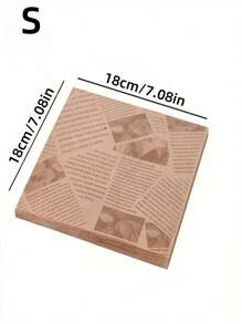 500pcs Brown Square Grease-Proof Paper, Kitchen Absorbent Oil Paper, Fermentation Oil Paper, Burger Paper Packaging, French Fries, Oil Absorption Paper, Anti-Oil Pad Paper, Newspaper Blotting Paper, French Fries, Hamburger, Fried Chicken, Bread Baking Tray Oil Paper, Barbecue Degreasing Paper, Commercial Baking Kitchen Oil Paper, Air Fryer Baking Hamburger Paper Pad, Absorbent Film, Household Kitchen Supplies