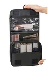 Portable Hanging Makeup Bag, Cosmetic Storage Organizer, Beauty Tools Holder, Lightweight Toiletry Bag, Large Capacity Travel Toiletry Organizer, Fluffy Hanging Toiletry Bag, Compact Makeup Organizer
