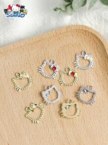 Sanrio Sanrio Hello Kitty Hollow Accessoires Bedels Met Strass Hangers DIY Sieraden Maken Voor Sleutelhangers Oorbellen Armbanden Kettingen Hangers Gereedschap