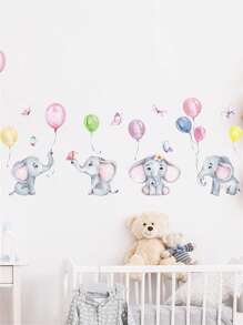 1 套家居装饰彩色可爱卡通可爱大象气球墙贴水彩墙贴 DIY 装饰卧室游戏室客厅游戏室礼物生日毕业房间装饰墙面装饰浴室装饰卧室装饰房间装饰用品客厅装饰家居装饰客厅墙壁艺术墙纸贴纸个性化贴纸 - 彩色 - 查看 4