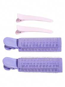 Clips volumizadores para la raíz del cabello, rodillos rizadores naturales de clip, herramientas de peinado para dar volumen al cabello con agarre propio, fáciles de llevar para mujeres y niñas, set de 4 piezas