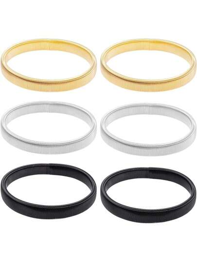 2/6pcs Shirt Sleeve Holders Stretchy Metal Armbands Anti-Slip Sleeve Garters Fixing Long Sleeves For Men And Women
