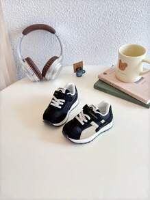 婴儿运动鞋 幼儿步行鞋 软底轻便休闲鞋 适合男婴，春秋季 - 黑色 - 查看 2