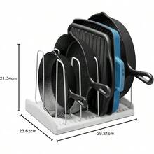YouCopia - Estante para utensilios de cocina, organizador ajustable para sartenes y ollas, blanco - Estante para utensilios de cocina - Ver 11
