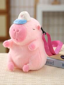 1pc Cute Cartoon Messenger Bag, Cute Doll Baseball Cap Capybara Capybara Backpack Children's Doll, Suitable For Elementary School Students, Middle School Students And Teenagers, Suitable For Outdoor Sports, Travel And Shopping Daily Use. - Multicolor - View 5