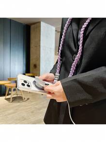 Funda protectora transparente para teléfono con orificio para cordón, compatible con iPhone 11/11pro/11promax/12/12pro/12promax/13/13pro/13promax/14/14pro/14plus/13/13pro/13promax, adecuada para exteriores, parejas, soporte magnético para automóvil, viajes