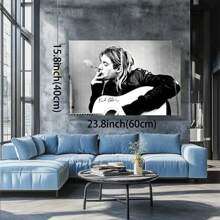 Framed Kurt Cobain Smoking Poster, Creative Home Decoration, High Quality Decorative Posters, Dormitory, Gym, Bar, Cafe, Arcade, Room Living Room Wall Decoration Painting, Perfect Gift - Đã đóng khung - Xem 5