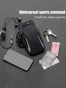 1PC Universal Waterproof Mobile Phone Arm Bag With Double Layer Zipper : The Perfect Outdoor Sports Arm Bag For Men - Adjustable Band For Running, Hiking, Cycling More! Securely Store Your Mobile Phones, Earphones, Small Charging Mini Bag Small Bag Mobile Phone Bag Pouch Running Accessories Gym Bag Waterproof Backpack