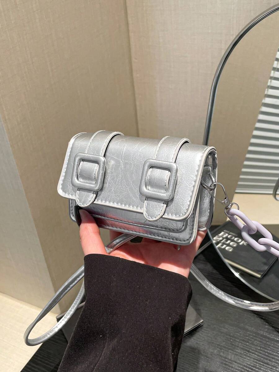 Bolso Bandolera Mini con Correa de Cadena Acrílica para Labial