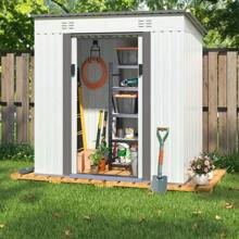 4'x6' Outdoor Storage Shed Garden Tool Utility House Galvanized Steel Building - 1 - View 5