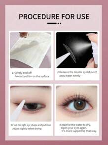 720/144pcs Double Eyelid Tape, Invisible Eyelid Tape Lifting Strips & 10ml Spray Bottle, Net Lace Eyelid Stickers, Water-Activated Eyelid Tool For Natural, Traceless, Strong & Long-Lasting Flesh-Coloured Double Eyelids. Comes With Tweezers And Forked Stick, Suitable For All Women