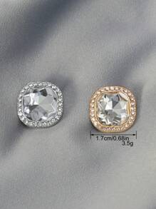 10 件/套方形水钻金属柄纽扣，复古优雅风格，适合女士婚纱、开衫、毛衣、夹克装饰、DIY 缝纫、珠宝制作、礼品盒、配饰 - 彩色 - 查看 12