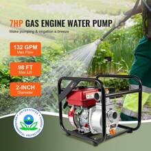 Gasoline Powered Trash Pump, 3"/2", 6.5HP/7HP, 132GPM /242GPM 4-Stroke Gasoline Engine Water Transfer Pump With 25ft/7.62m Outlet Hose, 98/148ft Max Lift, 22/26ft Suction, Cast Iron Impeller For Irrigation Ponds - 19.9 x 16.1 x 16.9 in,Gasoline Powered Trash Pump(2) - View 2