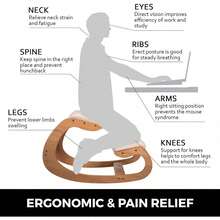 VEVOR - Silla ergonómica para arrodillarse resistente, mejor postura, silla de oficina, hogar, para moldear el cuerpo, aliviar el estrés, meditación de escritorio, computadora, silla de rodillas - 1 - Ver 3