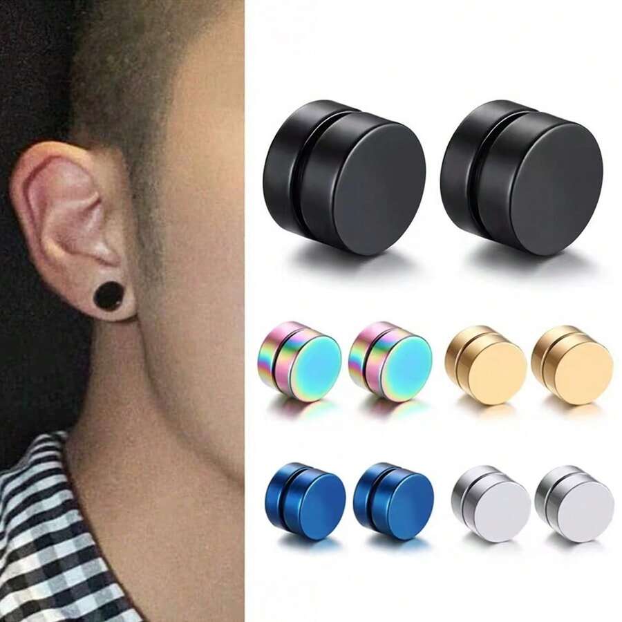 Fashion Magnetic Ear Clip Minimalist Fake Perforation Earrings For Men Without Piercings, Daily Wear Jewelry Gift - Multicolor - View 1