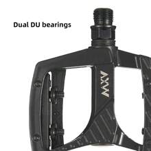 1 件自行车踏板，带铝合金双 DU 轴承，通用自行车踏板配件