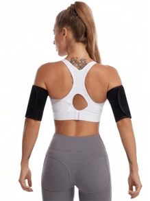 1 对女士桑拿汗蒸瘦臂塑身器，健身运动汗带臂套压缩袖，用于局部燃脂健身房配件 Coderas