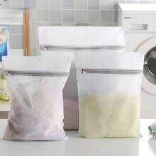 1/4/8pcs Grey Zipper Closure Mesh Laundry Bags, Thick Washing Bags, Different Sizes Mesh Laundry Protection Bags, Clothing Protection, Laundry Room Accessories, Wash Bags,Spring,Minimalist,Summer Tops - Grey - View 1