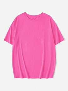 Custom Women's T-Shirts - Add Your Text (, Front And Back Printing, Design Your Own Personalized Printed T-Shirt As A Gift For Girlfriend, Couple Date Shirts, Etc., For Anniversary Unique Guy Costumes, Capsule Wardrobe, Men Basic/Street Style Ideal Gifts For Him Boyfriend, Family, Friends For Birthdays, For Vacation/Holiday, For School/Competition, For Sports/Climbing - Hot Pink - View 5