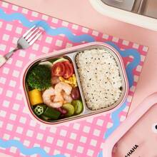 大口便当盒，双层设计，PP塑料，保温，适合上班族和户外使用，通用尺寸，无需充电，食品接触安全，学校用品 - 彩色 - 查看 4