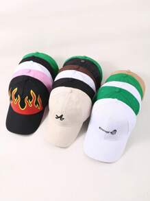 2 件随机男女通用刺绣棒球帽，适合户外运动和旅行，可调节休闲棒球帽