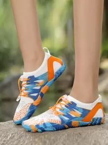 1 Pair Unisex Outdoor Hiking & Wading Shoes, Breathable Water Sports Shoes, Lightweight Non-Slip Quick Drying Suitable For Camping, Fishing, Yoga, Running - Blue - View 3