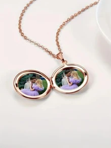Collar personalizado con colgante de foto en caja, collar con colgante de foto, collar de foto, collar personalizado, collar conmemorativo, regalo conmemorativo de aniversario