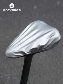 ROCKBROS 1pc Durable 26cm Silver Bicycle Seat Cover - 2-In-1 Waterproof & Heat Insulation, Compact Lightweight Portable For Daily Use