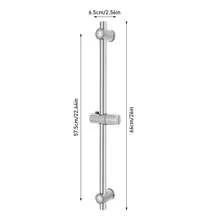 kangten 66cm Adjustable Bathroom Shower Head Holder Riser Rail Bracket Slider Bar, Round Handheld Shower Lift Rod Head Riser Rail Holder Wall Mounted Home Bathroom Decor Summer Back To School - Silver - View 3