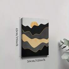 1 Pc Framed Boho Landscape Wall Art Textured Canvas Poster Painting Wall Decor For Bedroom Living Room, Ready To Hang - 彩色 - 查看 8