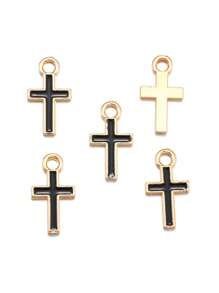 30 peças Minimalista Forma Cruz DIY Gota de Óleo Liga de Zinco Jóias Pingente Colar Roupas Chaveiro Charme, 8*15.5mm W397