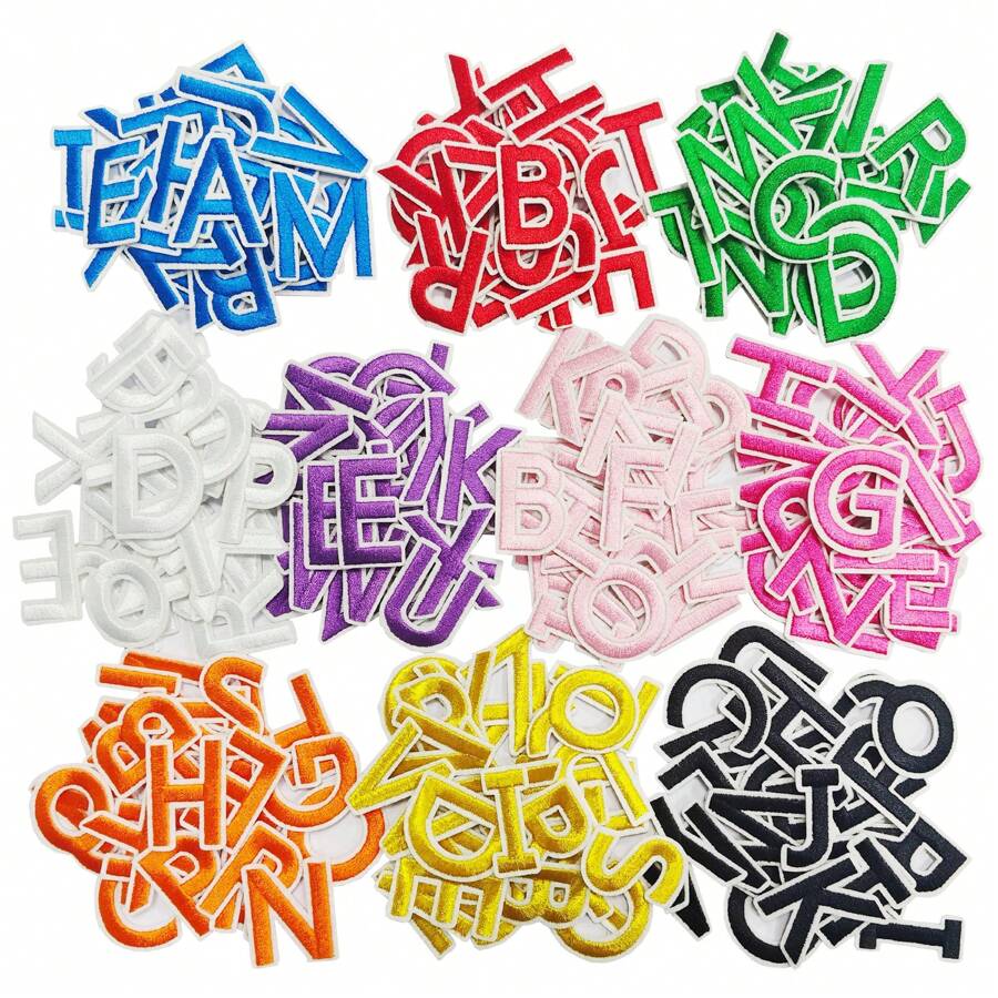 130片A-Z字母涤纶无纺布刺绣字母贴片，熨烫式，适合所有季节，夏季、学校等场合均可使用。 - 9921 - 查看 1