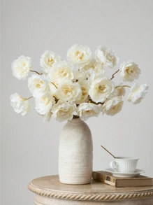 1/3/8 pièces Fleurs artificielles, lotus en soie à 5 têtes, fausse pivoine à tige longue, convient pour le mariage, la cérémonie, la décoration, l'aménagement floral DIY, la décoration intérieure du salon, de la chambre à coucher, de la salle à manger, pivoine artificielle réaliste pour le bureau, le jardin, la fête, la décoration de boutique, la décoration de fête, de vacances - sans contenant, en matière plastique, pour poser sur une table, bouquet de mariée vert intemporel, centre de table romantique, centre de table de table