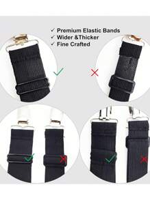 床单夹，沙发套支架，紧紧固定床单，4 件（黑色） - 黑色 - 查看 3